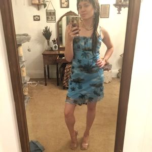 Vintage Y2K 90s beachy mini babydoll dress